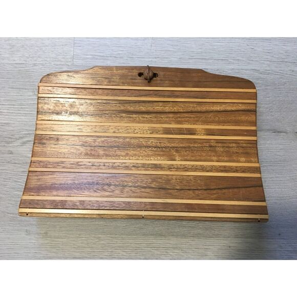 RARE! VINTAGE MCM - EARL GRESH - WOODEN CLUTCH PURSE ~1950s ST. PETE FLORIDA - Picture 1 of 7